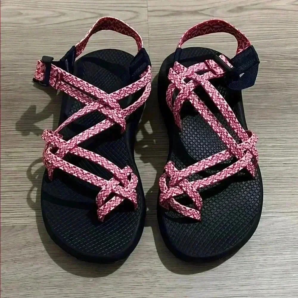 Chaco Red and Black Sandals